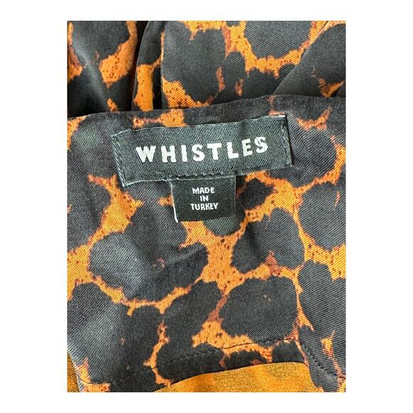 Whistles Dress Womens Small Smudge Animal Frill Sack Leopard Tan Black Mob Wife - Picture 6 of 9
